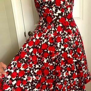 White House Black Market size 6 red floral dress.